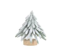 Artificial Mini Christmas Tree Snow-Kissed Tabletop Flocked Xmas Tree with LED String Lights Mini Artificial Pine for Desk Display, Home Office Festive Decoration(C)