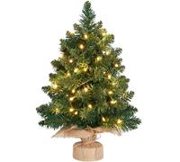 Artificial Mini Green Christmas Tree 20 inch with String Light Table Top Small Miniature Pine Trees with LED Lights Tabletop Fake Xmas Tree Little Christmas Decor 70 Branch Tips (50cm)