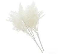 Artificial Mist for Fern Stems 34cm Five Forked Fake Flowers for Wedding Outdoor Home Decor Plastic Foliage Arrangement(Pure White)