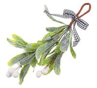 Artificial Mistletoe Pick Flower Picks with Ribbons Green Plastic Foams
