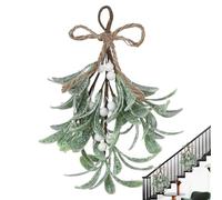 Artificial Mistletoe Picks, 9.1inch Christmas Mistletoe Decoration With White/Red Berries, Artificial Mistletoe Floral Stems, Mistletoe Hanging Ornament For Wreaths & Garlands Tree Home Wedding Decor