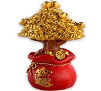 Artificial Money Tree Feng Shui Bonsai Collectible Feng Shui Wealth Fortune Desktop Ornament for Wealth Prosperity Success