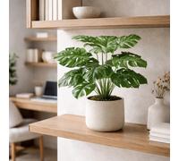 Artificial Monstera Plant Green Realistic Faux Indoor Home Office Decor