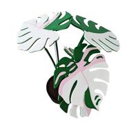 Artificial Monstera Plants - Tall Faux Plant | Simulation Green Plaant Potted Decoration | 3d Printed Indoor Farmhouse Style Leaf Coaster For Living Room Windowsill Bathroom Tabletop Décor