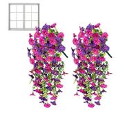 Artificial Morning Glory,2 Pieces Colorfast Realistic Indoor & Outdoor - Fake Windflowers Spring Decoration - For Homes, Gardens, Fences, Weddings, Birthdays, 's and Terraces Decoration
