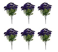 Artificial Morning Glory Eucalyptus Leaves Faux Morning Glory Branches with Eucalyptus Leaves for Flower Arrangement Vase Decoration (6PCS Purple)