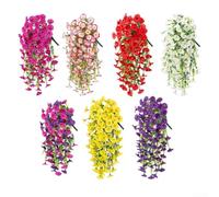 Artificial Morning Glory Flowers Hanging Vine for Use on Patios, Porches, and Gardens, Crafted from Fade-Resistant Plastic with Realistic Natural Appearance (7)