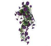 Artificial Morning Glory Hanging Floral Display with Eucalyptus Greenery for Home Office Event Space Decor Silk and Wire Base (lotus color)