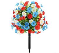 Artificial Morning Glory Red White Blue 55cm Patriotic Garden