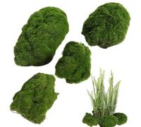 Artificial Moss Rocks - Flocked Moss Block | No Landscape Decor Accessories Fairy Garden Creation