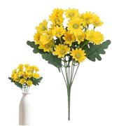 Artificial Mums,UV-Resistant Artificial Flowers - Waterproof Fake Eucalyptus Leaves Mums for Fall Thanksgiving Halloween Grave Window Cemetery Home Garden Patio Front Yard Porch