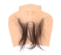 Artificial Mustache and Beard Set for Men, Hand Tied High Simulation False Beard, Realistic Mustache with Trimming Practice Piece, Reusable Beard Kit for Grooming Styling and Cospl