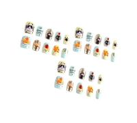 Artificial Nails 30 Count Vibranted Color Artwork ABS Easy Application Long Lasts Manicure ABS False Nails