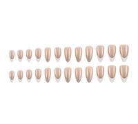 Artificial Nails Mediums Length Press On Nails Glittering Stick On Nails White French Tip False Nails Manicures Supplies