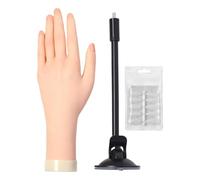 Artificial Nails Practice Hand with Interchangeable Finger Units and Weighted Base for Stability Ergonomic Fake Hand for Nail Technicians