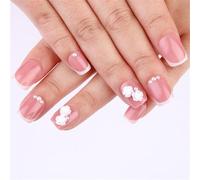 Artificial Nails With 3D Flower Designs French False Nails Press On Nails Adding Romance To Your Valentine's Day Look