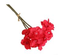 Artificial Narcissus Silk Flower Bouquet with Three Bloom Design for Wedding Arrangements, Photography Props, and Home Decor, 40 cm (Red)