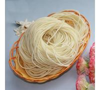 Artificial Noodles Display Props 100g Artificial Flat Noodle Fake Realistic Home Kitchen Table Cabinet Shop Market Food Show Model (Beige)