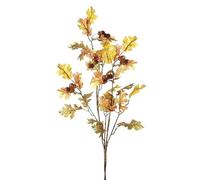 Artificial Oak Leaf Spray with Acorns, Faux Oak Leaf Autumn Stem, Faux Branch Tree, Realistic Fake Acorns & Yellow Autumn Leaves, Rustic Halloween Room Decoration