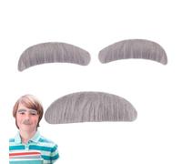 Artificial Old Man Beard Costume Kit - Stick On Eyebrows, Synthetic Fibre Hair, Make Up Accessory of the Face, Funny Party Requent Set, Theatre Character for Photo Shoots