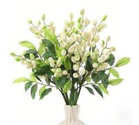 Artificial Olive Branches 5 Pcs For Home Styling Table Centerpieces Shelf Accents Mantel Decor Wedding Bouquets And Wreath Assembly(white)