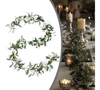 Artificial Olive Leaf Garland 180cm Realistic Silk Vine Greenery Faux Foliage For Wedding Party Home Garden Banister Decor