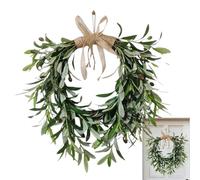 Artificial Olive Leaves Wreath | Olive Branch Farmhouse Greenery Wreaths for Front Door,Spring Plants Swag, Exquisite Fake Leaves Wall Pendant for Mother's Day, Valentine's Day