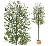 Artificial Olive Tree Indoor with Planter, Arboles Artificiales Para Decoracion Easy Assembly, Low Maintenance Artificial Outdoor Plants for Home Office Decor,green-180cm/71in