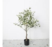 Artificial Olive Tree, Tall Silk Plant for Home or Office Decor, Lifelike Potted Tree with Natural Trunk and Realistic Fruits, Perfect Housewarming Gift
