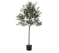 Artificial Olive Tree, Topiary Faux Tree - Premium Quality Real Wood Trunk and Natural Appearance Leaves, UV Protected, Indoor and Outdoor Use
