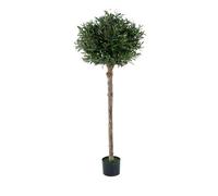 Artificial Olive Tree, Topiary Faux Tree, Premium Quality Real Wood Trunk, Natural Appearance Leaves, UV Protected, Indoor and Outdoor Use