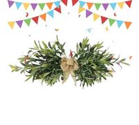 Artificial Olive Wreath with Bow Ribbon, 23.6 in Olive Floral Swag, Spring Floral Swag with Green Leaves Olive Fruit, Spring Door Wreaths Outdoor, For Wedding Arch Party Wall Home Garden Decor