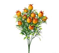 Artificial Orange Fortune Fruit Branches, 7-Fork Simulated Floral Decor for Home Wedding Office, Plastic Foam Fake Fruit Cutting Ornament(pomegranates)