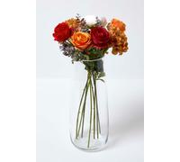 Artificial Orange Roses and Peonies Bouquet, 67 cm Homescapes Orange One Size