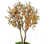 Artificial Orange Tree Faux Fruit Decorative Lucky for Window Mall Shop Restaurant Landscape Scenery Decor(2x1.5m)