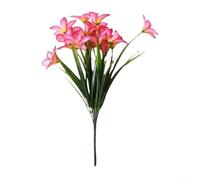 Artificial Orchid Grass Bouquet Crafted from Plastic and Silk for Living Room Bedroom and Event Decoration (Pink)