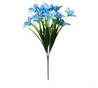 Artificial Orchid Grass Bouquet Crafted from Plastic and Silk for Living Room Bedroom and Event Decoration (Blue)