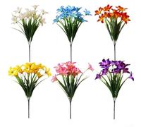 Artificial Orchid Grass Bouquet for Indoor Use Including For Home Office Studio and Special Event Decoration (White)