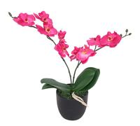 vidaXL Artificial Orchid Plant with Pot 65cm White Realistic Fake Flower Decor