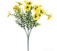 Artificial Orchid, Simulated 7 Fork Eucalyptus Tricolor Phalaenopsis Decoration Fake Plants for Indoor Outdoor Home Floral Arrangement(Yellow)