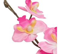 Artificial Orchid with Pot 30 cm Pink Lifelike Artificial Plant with 9 Flowers and 4 Leaves Easy Care Decoration for Living Room, Office, Balcony, Indoor and Outdoor