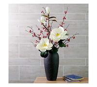 Artificial Orchids Floral Bonsai, Chinese Style Orchids Flowers Arrangement Potted Decoration for Home/Office/Parlor for House Table Office Desk Decor (Color : Color1)