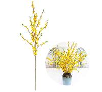 Artificial Orchids Flowers, Fake Silk Dancing Lady Orchids Flower Yellow Artificial Flowers with 12 Branches, 100cm Faux Long Stem Flowers for Home Wedding Office Party Festive Indoor Outdoor Decor