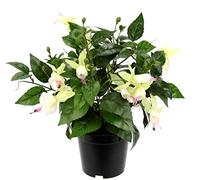 Artificial Ornamental Plant Fuchsia in Pot Artificial Plant Indoor Plant Flowers Artificial Flowers Silk Flowers Fake Double Petals Potted Plant Hybrid Hort Flores