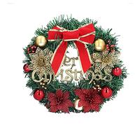 Artificial Outdoor Christmas Wreath,Xmas Wreath for Front Door，Big Red Bow Christmas Collection Xmas Decoration for Holiday Christmas Party Doorway Window Wall Decor
