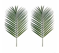 Artificial Palm Leaves 2pcs Realistic Areca Fronds Fake Tropical Greenery Stems for Wedding Home Decor Large Size(Large)