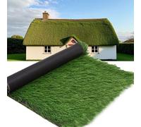 Artificial Palm Thatch Roofing Roll,Synthetic Thatch Grass Roof for Huts, Pools,Gardens,Maintenance-Free Artificial Straw Thatch Cover,Outdoor Thatch Roofing Material,Green(Size:0.5*5m(1.6*16.4ft))