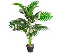 Artificial Palm Tree 80cm Lifelike Fake Areca Palm Tree in Pot with 18 Branches Fresh Green Large Artificial Plants Indoors Faux Plants for Office Home Decor