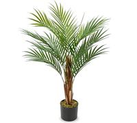 Artificial Palm Tree 91CM Tall with 13 Lifelike Trunks Faux Areca Palm Decorative Fake Plants in Pots Tall Silk Plant for Indoor Home Office Living Room Floor Decor, 3FT