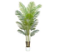 Artificial Palm Tree Indoor 5ft with White Pot,Realistic Leaves and Adjustable Branches and 12 Trunks, Faux Plants Indoor Tall - Ideal for Home Decor in Living Rooms, Offices, and Bedrooms (5FT Palm)